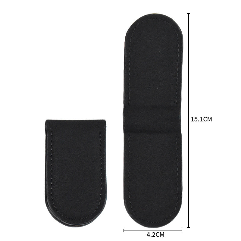 Faux Leather Magnetic Money Clip Wallet