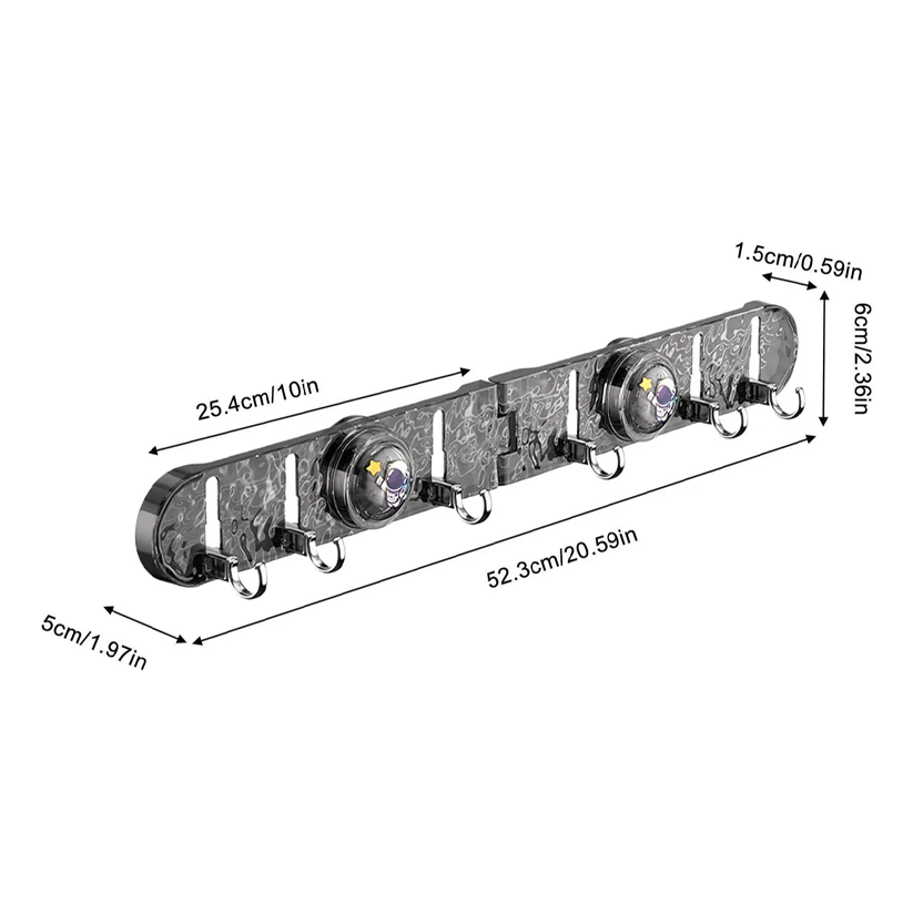 Foldable Suction Corner Multi-Hook Rack