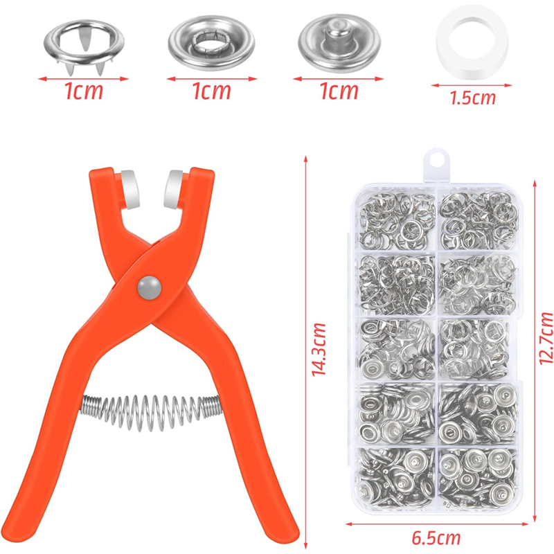 Metal Snap Buttons with Fastener Plier Tool Kit