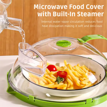 Microwave Food Cover with Built-In Steamer