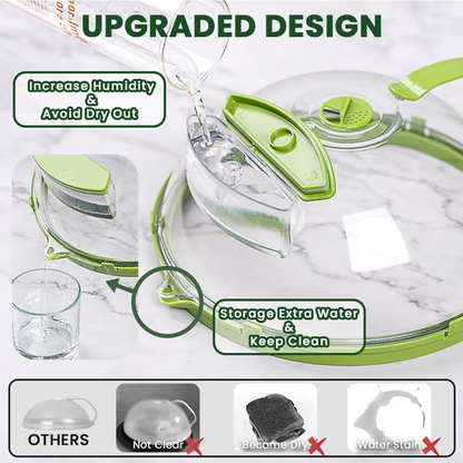 Microwave Food Cover with Built-In Steamer