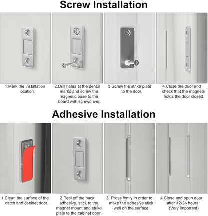 Ultra-Thin Self-Adhesive Magnetic Cabinet Door Catch (1 Set)