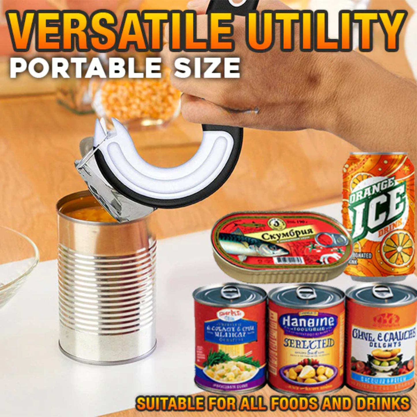 Hook-shaped Universal Can Opener