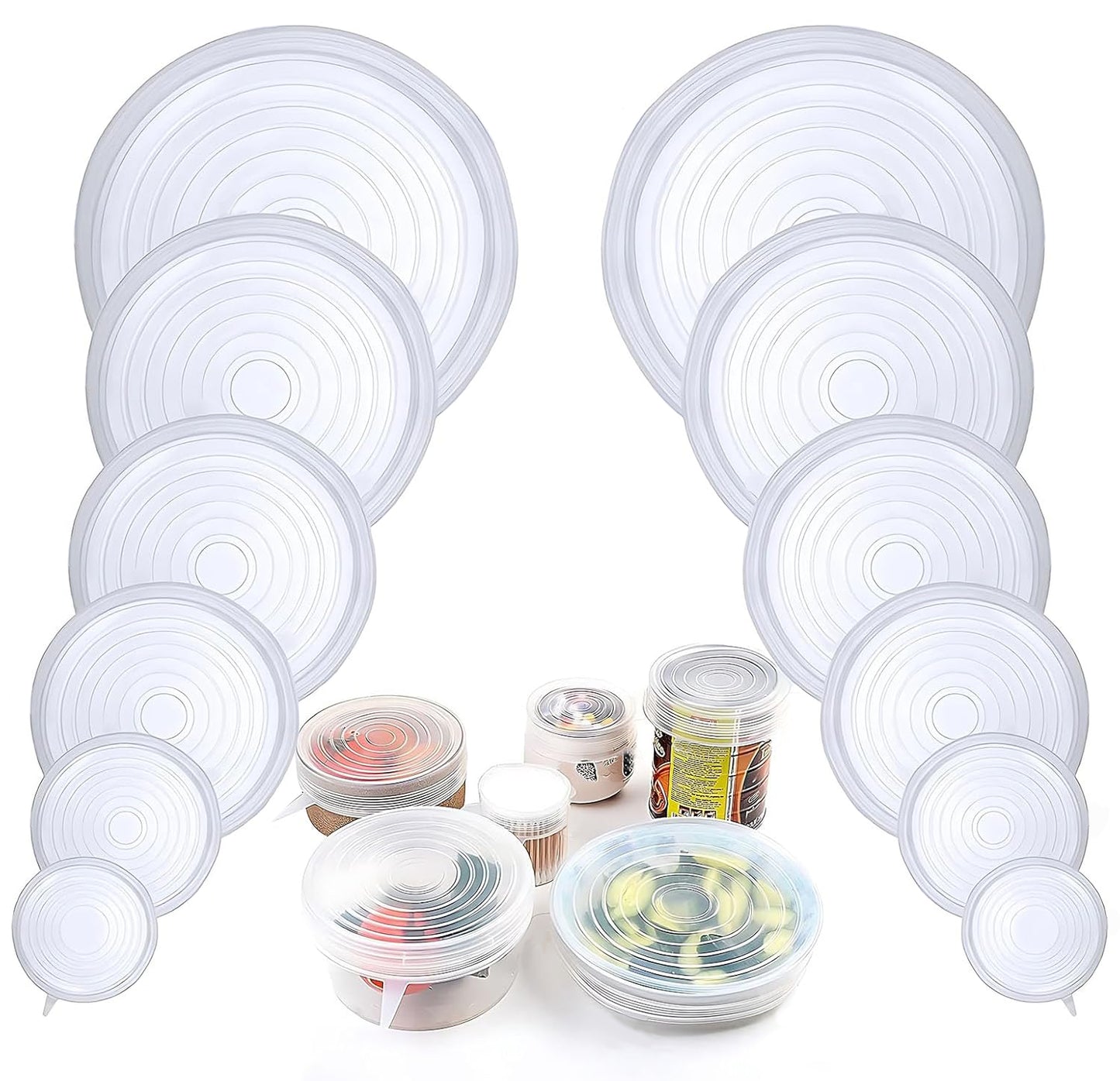 Set of 4 Food-Grade Silicone Food Storage Covers