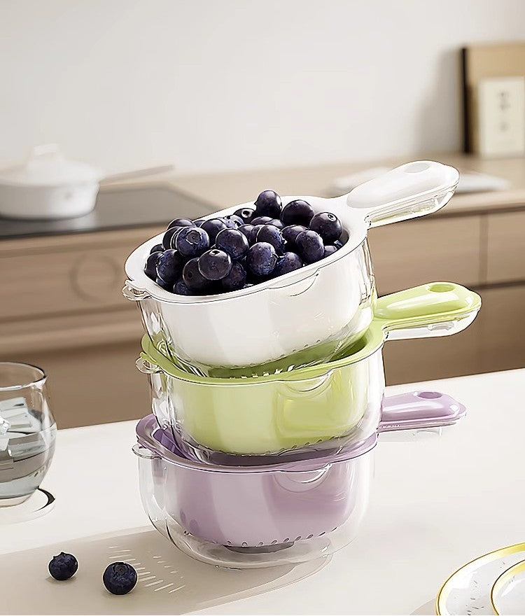 Colander Double-Layer Fruit Cleaning Bowl