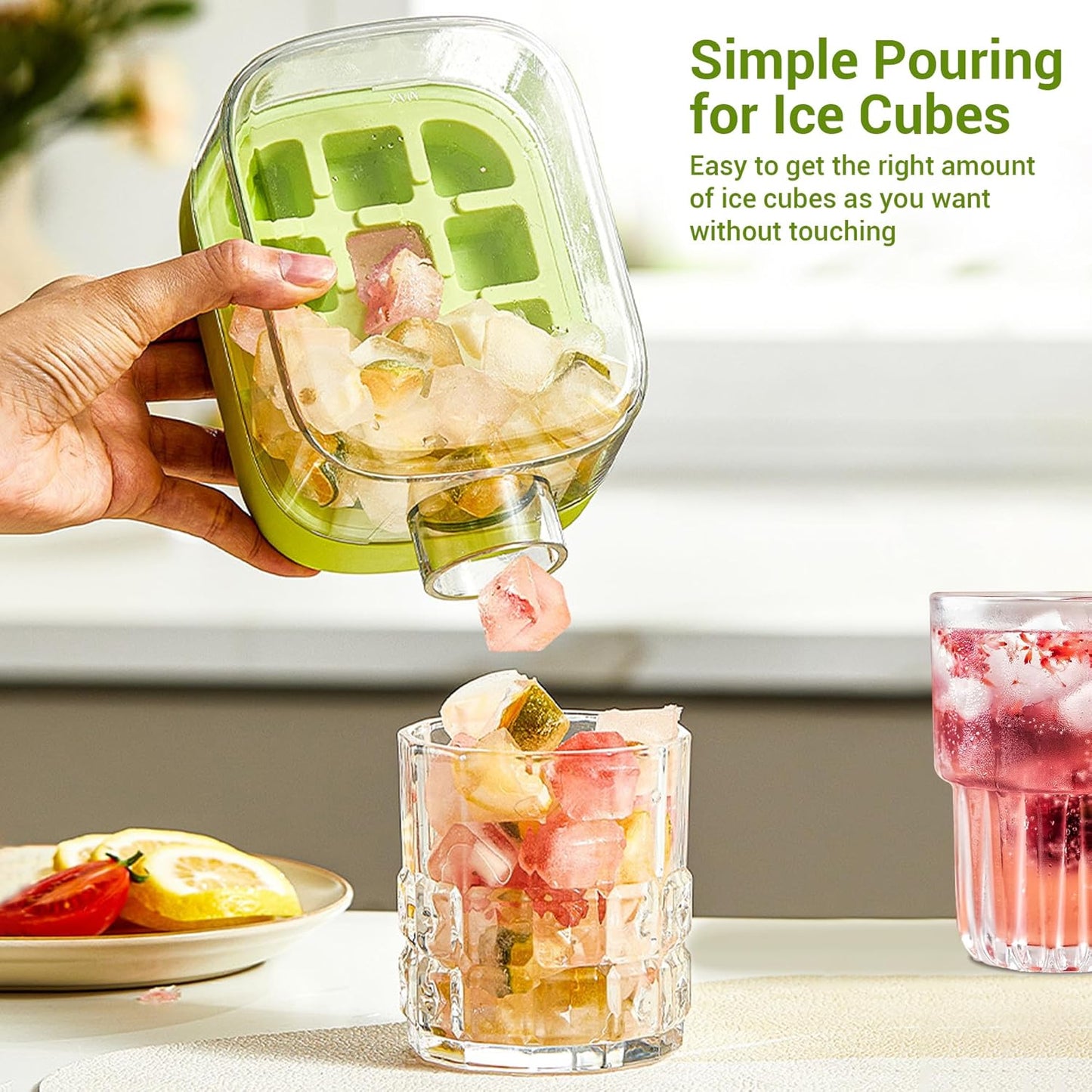 500ml Built-In Ice Cube Mold and Straw Refreshing Summer Ice Leak-Proof Bottle