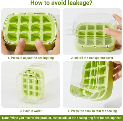 500ml Built-In Ice Cube Mold and Straw Refreshing Summer Ice Leak-Proof Bottle