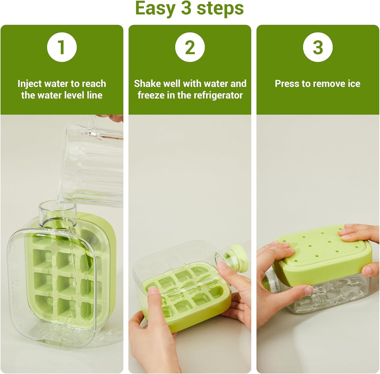 500ml Built-In Ice Cube Mold and Straw Refreshing Summer Ice Leak-Proof Bottle
