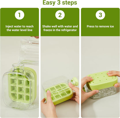 500ml Built-In Ice Cube Mold and Straw Refreshing Summer Ice Leak-Proof Bottle