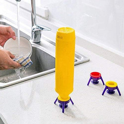 Multi-functional Inverted Bottle Cap Stand & Leak-Proof Dispenser Cover