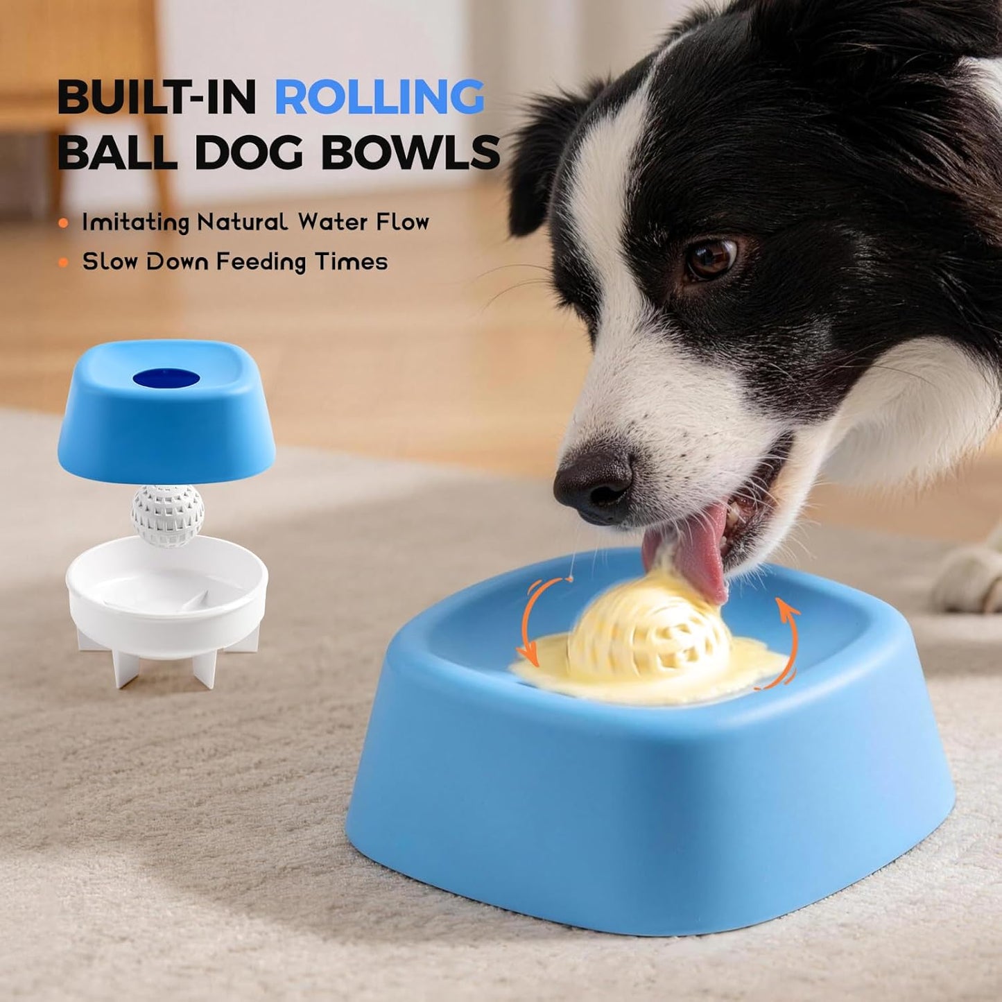 Dog Licking Bowl PRO with Ball For Dogs for Yogurt, Bone Broth & Liquid Treats