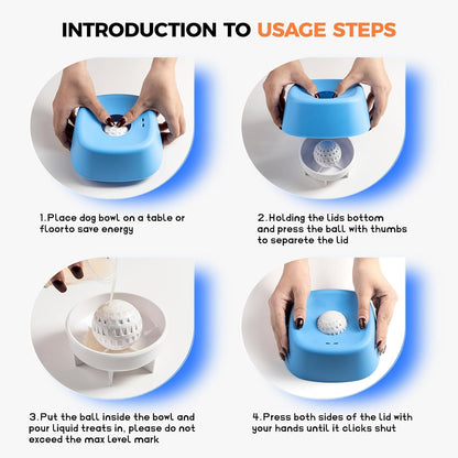 Dog Licking Bowl PRO with Ball For Dogs for Yogurt, Bone Broth & Liquid Treats