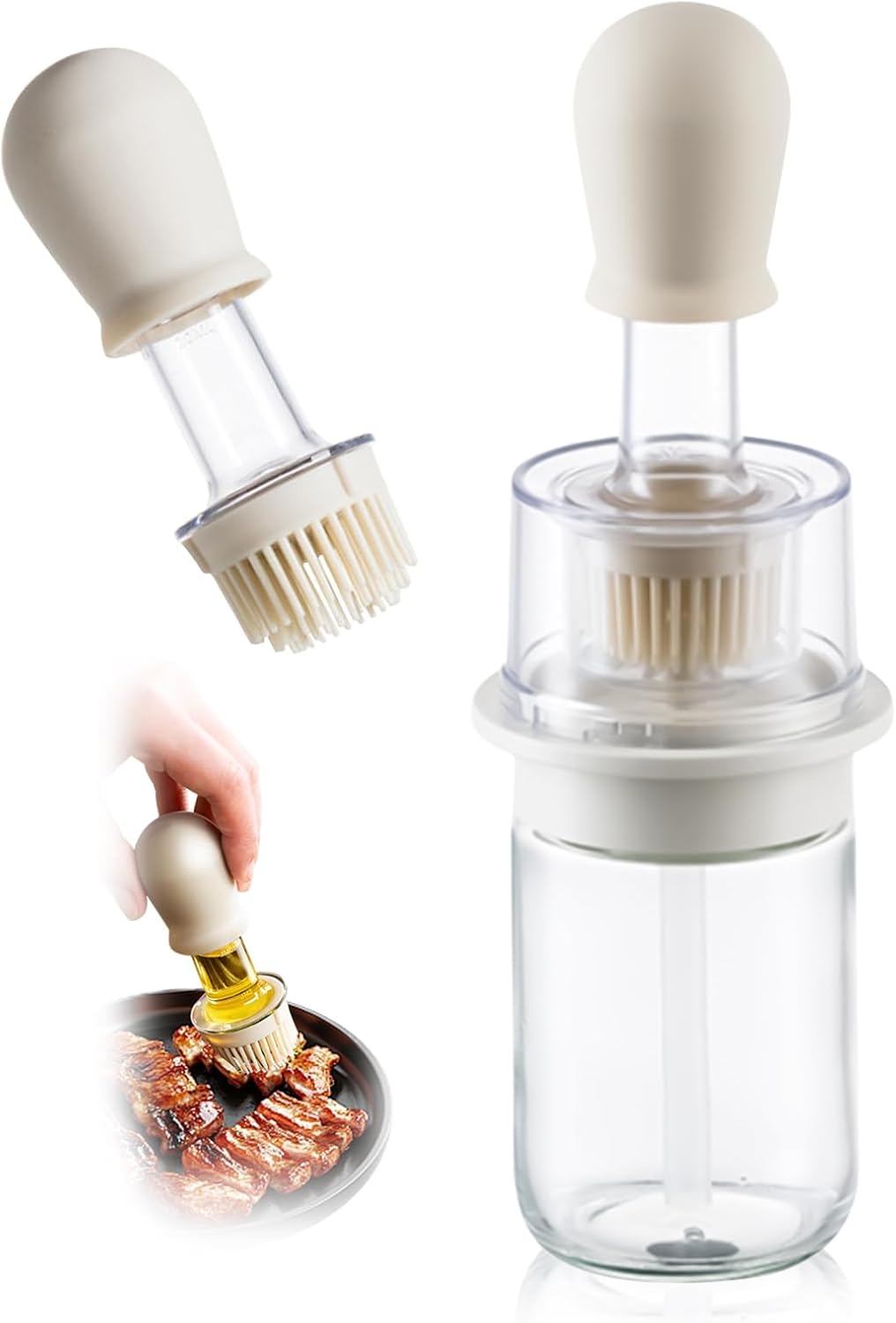 2 in 1 Squeeze Cooking Oil Dispenser Silicone Bottle Brush
