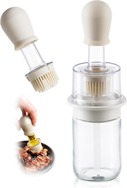 2 in 1 Squeeze Cooking Oil Dispenser Silicone Bottle Brush