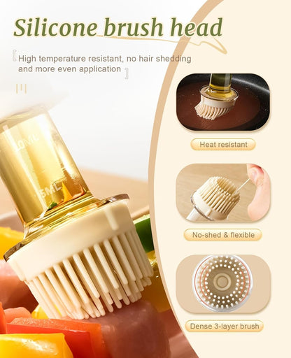 2 in 1 Squeeze Cooking Oil Dispenser Silicone Bottle Brush