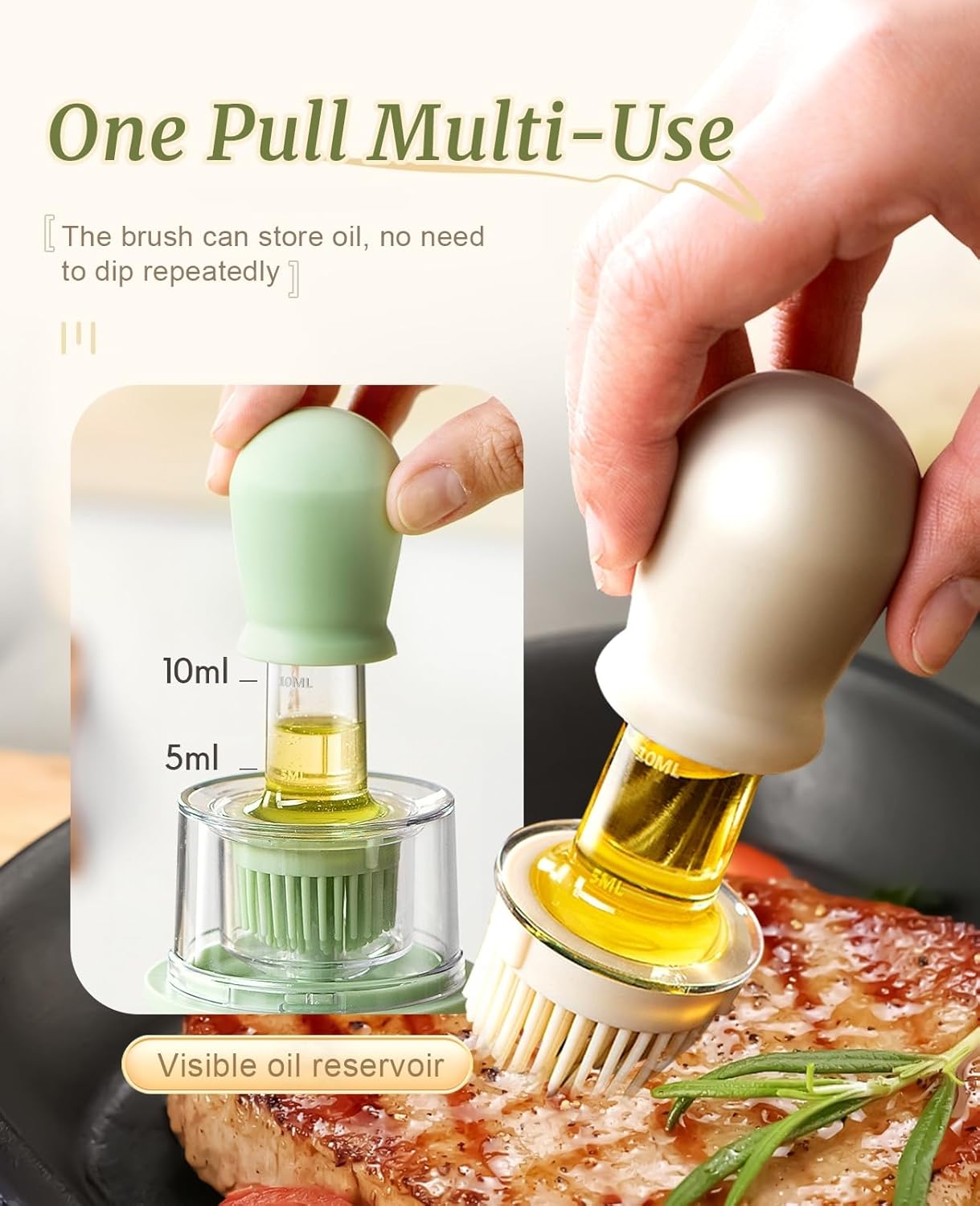 2 in 1 Squeeze Cooking Oil Dispenser Silicone Bottle Brush