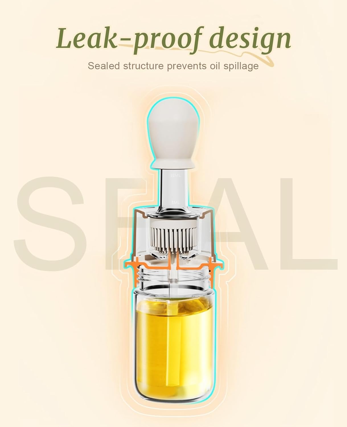 2 in 1 Squeeze Cooking Oil Dispenser Silicone Bottle Brush