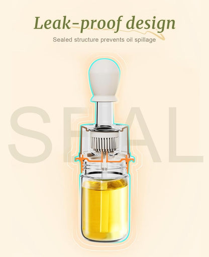 2 in 1 Squeeze Cooking Oil Dispenser Silicone Bottle Brush