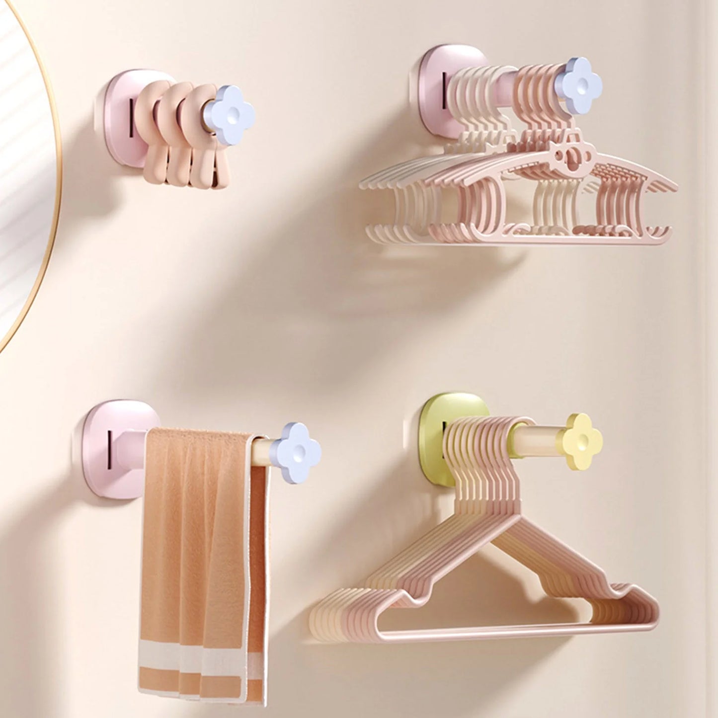 Retractable Wall-Mounted Clothes Rack for Balcony & Bathroom