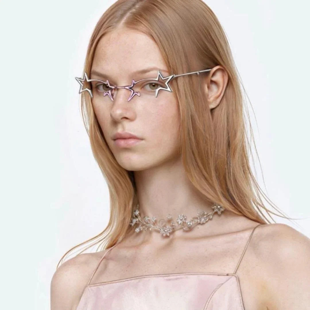 Futuristic Y2K Foldable Metal glasses